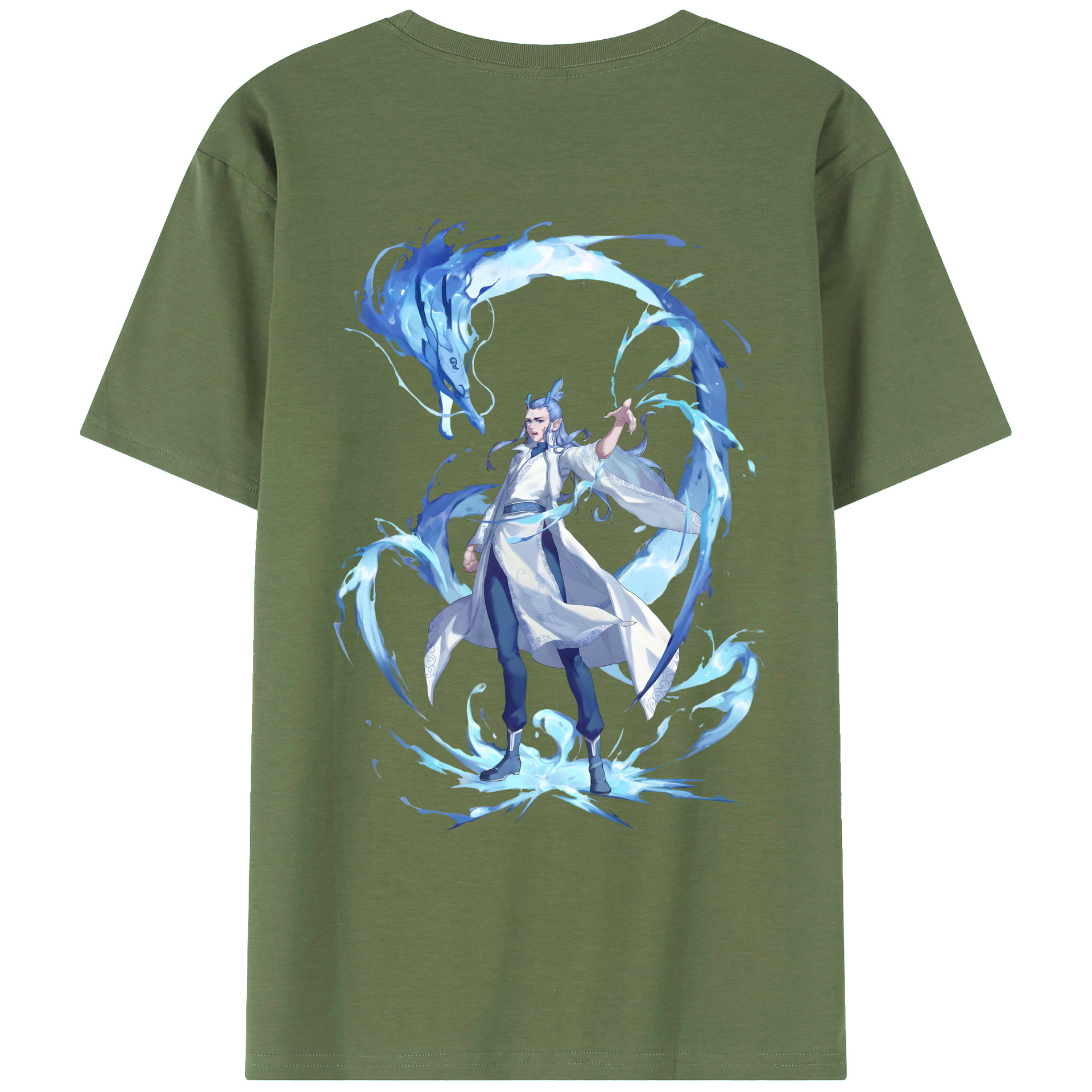 （画像用） Ne Zha 2 ナタ 魔童の大暴れ 綿100％ メンズ半袖Tシャツ（バックプリント） 通気性